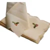 The Christmas Shop Pack Of 4 Napkins With Holly Vine Motif| Tableware|Tablecloths