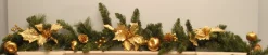 The Christmas Shop Pine Twig Garland With Gold Trimmings| Garlands