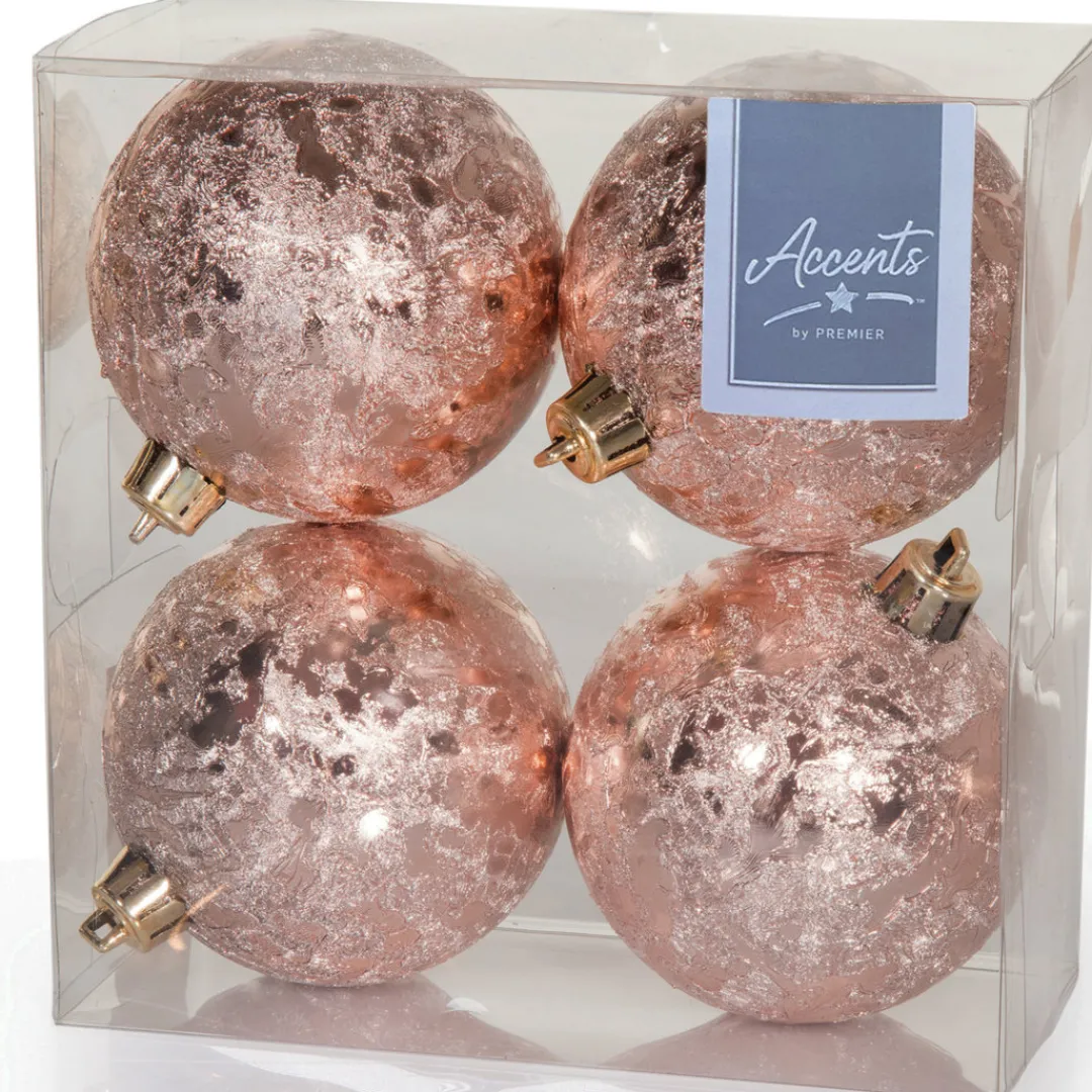 The Christmas Shop Pink Blush Ice Baubles| Shatterproof