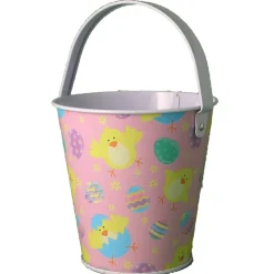 The Christmas Shop Pink Metal Bucket| Easter Etc.