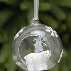 The Christmas Shop Polar Bear Bauble| Silver & White Theme