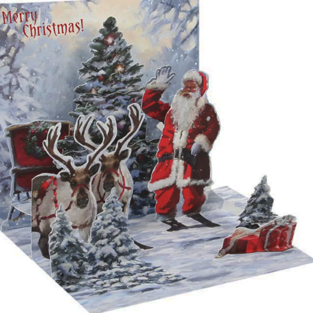 The Christmas Shop Pop-up Santa Card| Single Cards