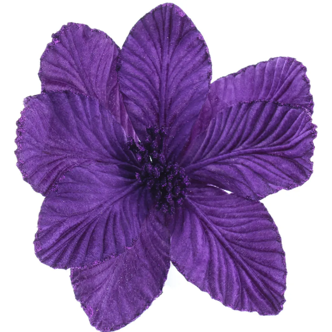 The Christmas Shop Purple Poinsettia| Picks & Berries