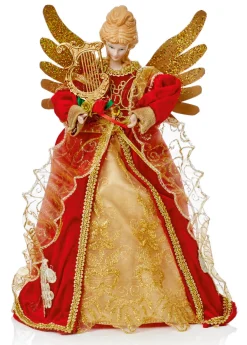 The Christmas Shop Red & Gold Treetop Angel| Treetop Angels|Red Theme