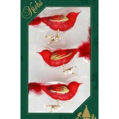 The Christmas Shop Red Glass Birds| Glass|Red Theme