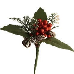 The Christmas Shop Red Glitter Berry Pick| Picks & Berries|Red Theme