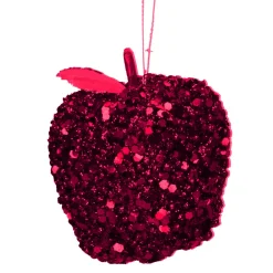 The Christmas Shop Red Sequin Apple| Red Theme