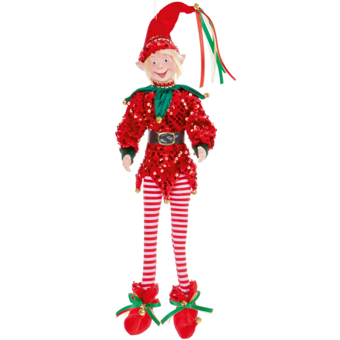 The Christmas Shop Red Sequin Elf| Christmas Figures|Characters