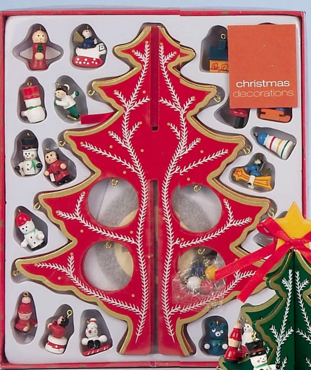 The Christmas Shop Red Wood Tree| Wooden Ornaments