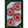 The Christmas Shop Reflector Baubles| Glass|Red Theme