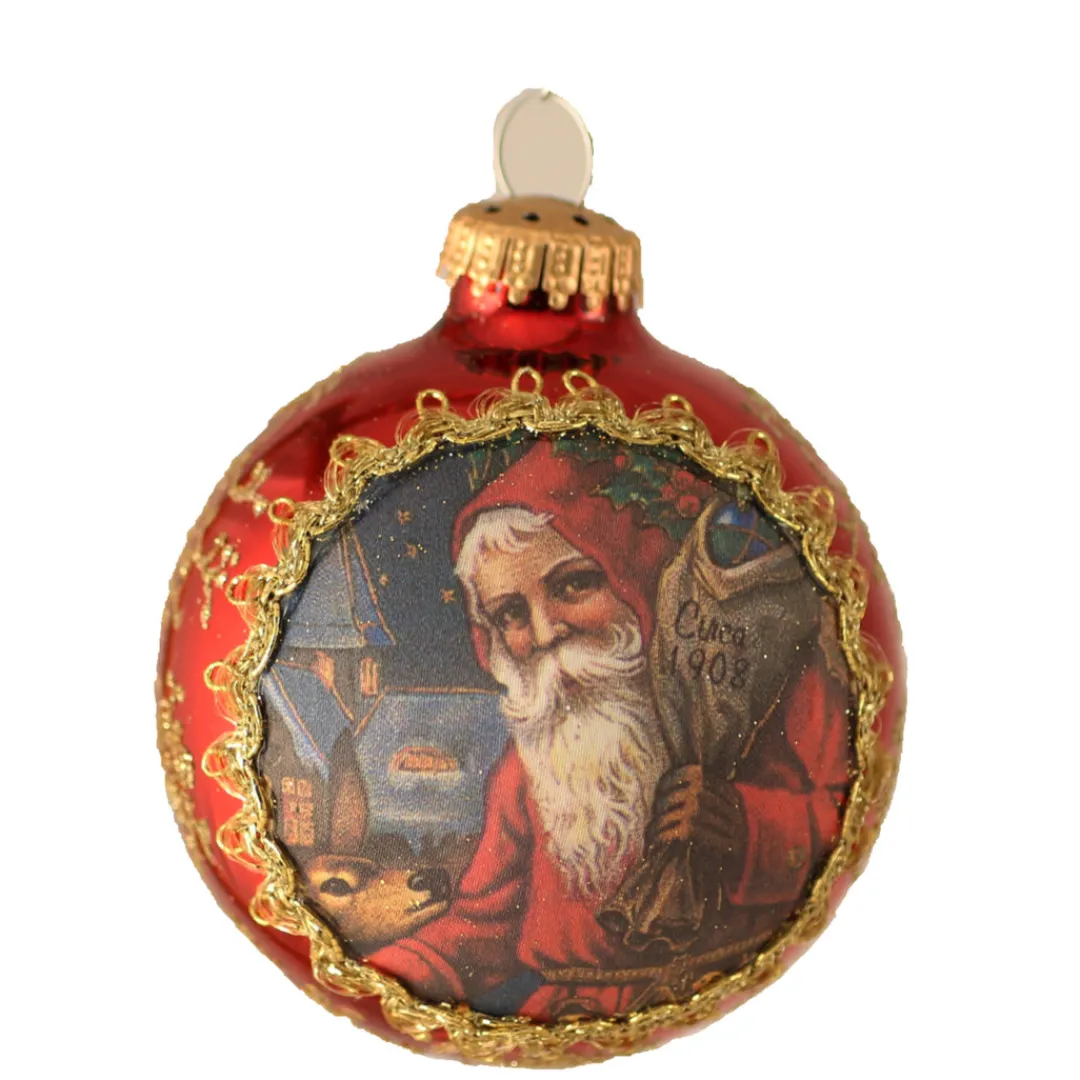 The Christmas Shop Santa Bauble| Glass|Glass