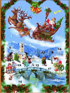 The Christmas Shop Santa Sleigh Advent Calendar| Advent Calendars - Card, Fabric And Wood