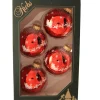 The Christmas Shop Santa's Sleighride Baubles| Red Theme|Glass