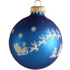 The Christmas Shop Santa's Sleighride Baubles| Glass|Glass