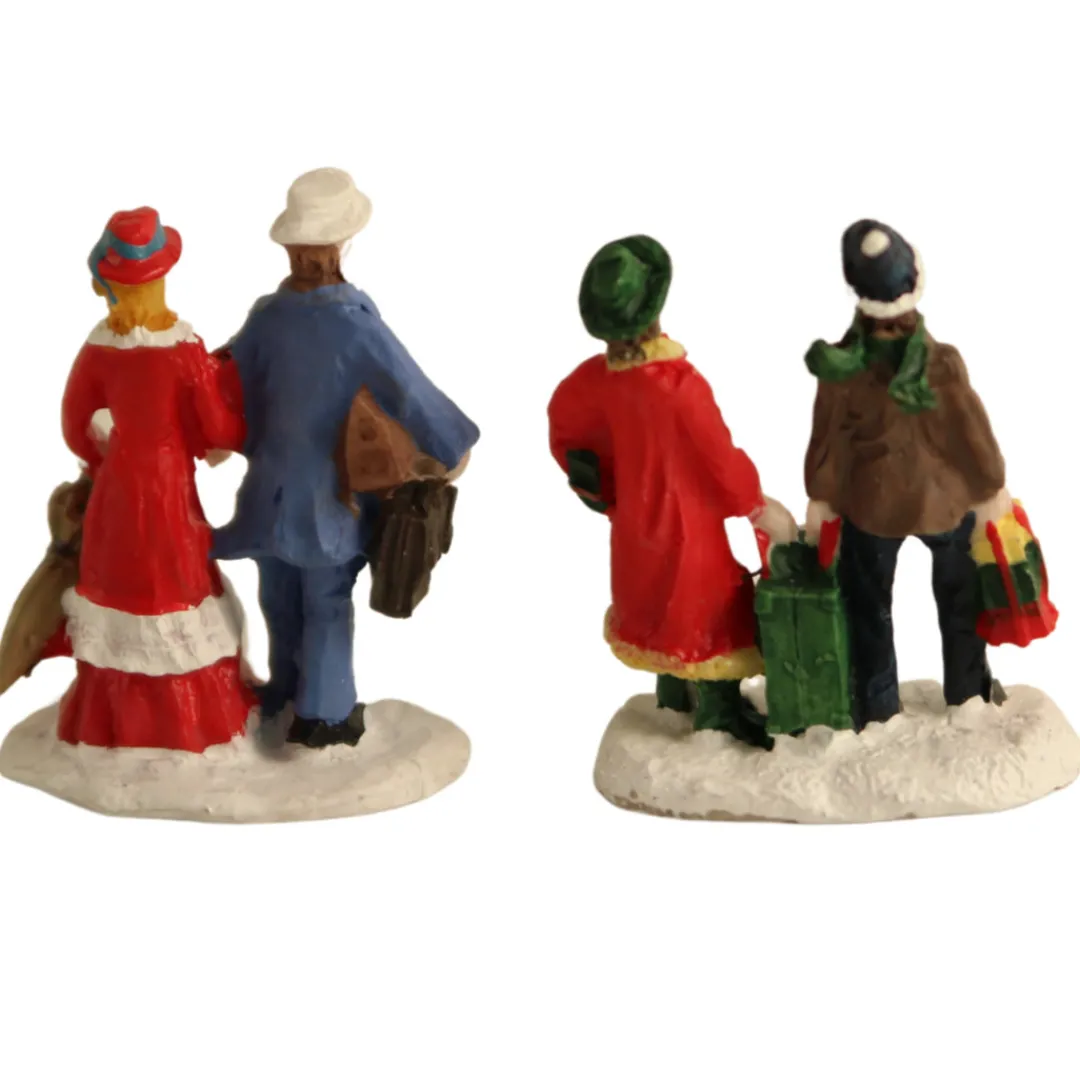 The Christmas Shop Set Of 2 Couples| Lighted Houses|Christmas Figures