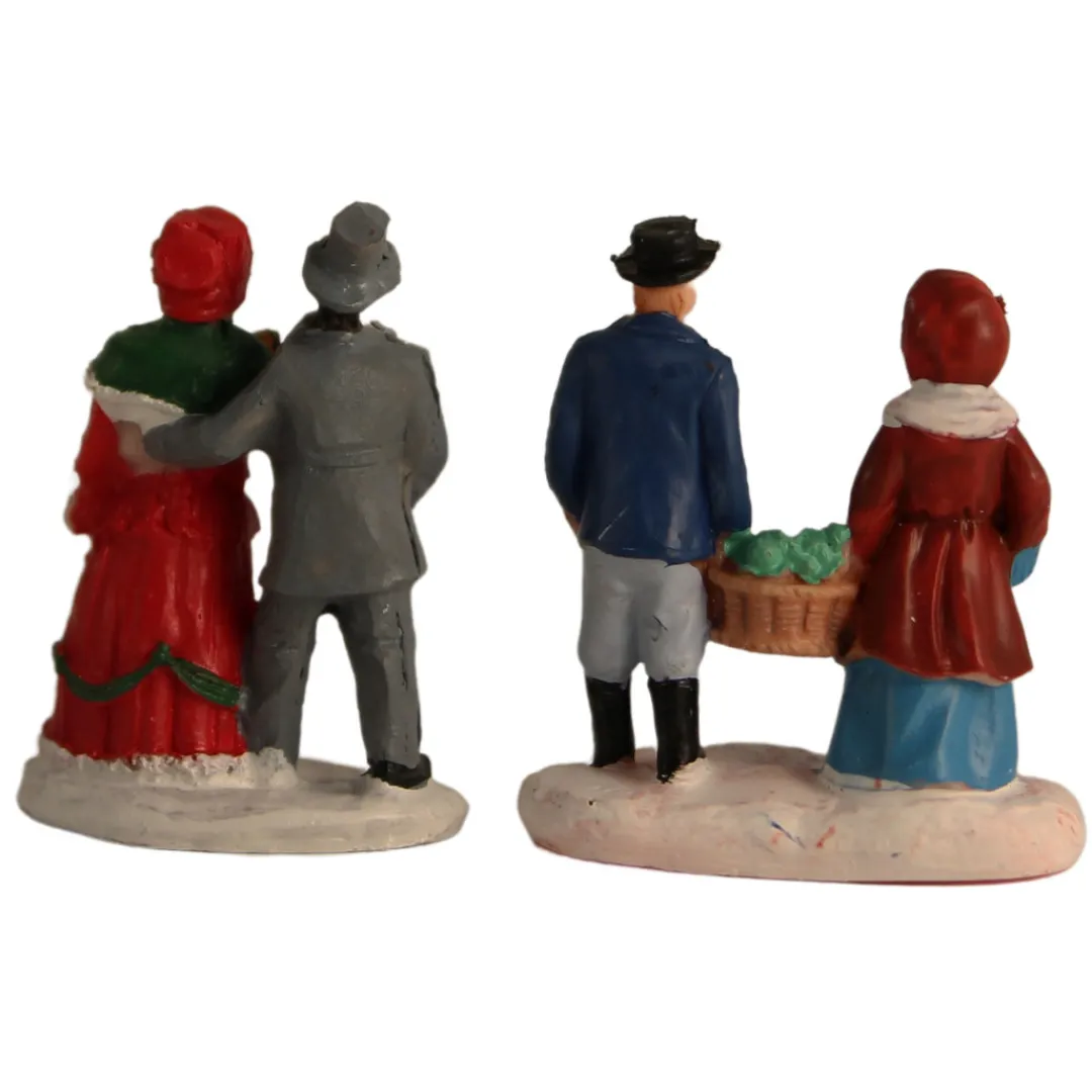 The Christmas Shop Set Of 2 Couples| Lighted Houses|Christmas Figures