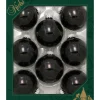 The Christmas Shop Shiny Black Glass Baubles| Glass