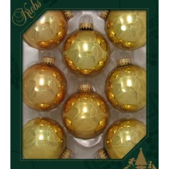 The Christmas Shop Shiny Gold Baubles| Gold Theme|Glass
