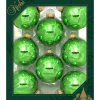 The Christmas Shop Shiny Lime Green Glass Baubles| Glass