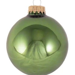 The Christmas Shop Shiny Mid-Green Baubles| Other Colours|Glass