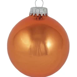 The Christmas Shop Shiny Orange Baubles| Other Colours|Glass