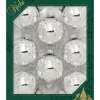 The Christmas Shop Shiny Silver Glass Baubles| Glass|Silver & White Theme