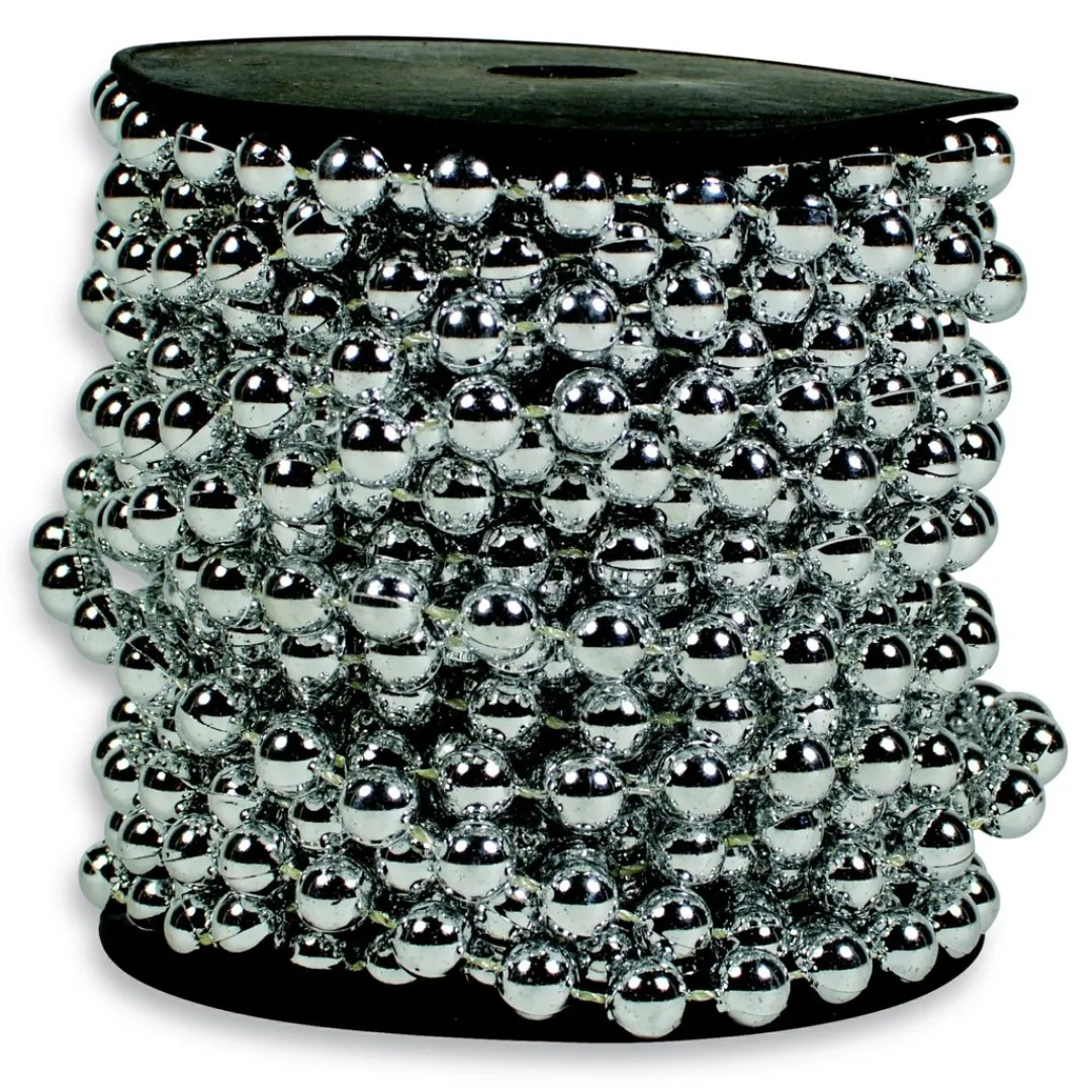 The Christmas Shop Silver Bead Garland| Garlands|Silver & White Theme