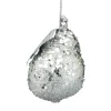 The Christmas Shop Silver Glittered Pear| Silver & White Theme