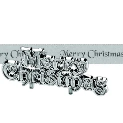 The Christmas Shop Silver Ribbon & Sign| Cake Decoration