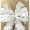 The Christmas Shop Silver Treetop Bow| Silver & White Theme|Treetop Stars