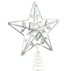The Christmas Shop Silver Treetop Star| Treetop Stars|Silver & White Theme