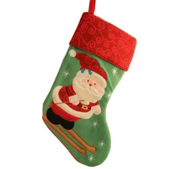 The Christmas Shop Stocking With Skiing Santa Motif| Stockings