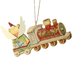 The Christmas Shop Teddy On Train| Wood|Other Colours