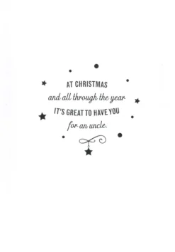 The Christmas Shop Uncle Christmas Card| Cards For Relatives