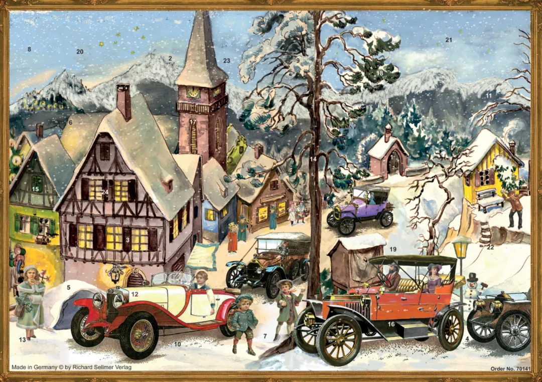 The Christmas Shop Vintage Cars Advent Calendar| Advent Calendars - Card, Fabric And Wood