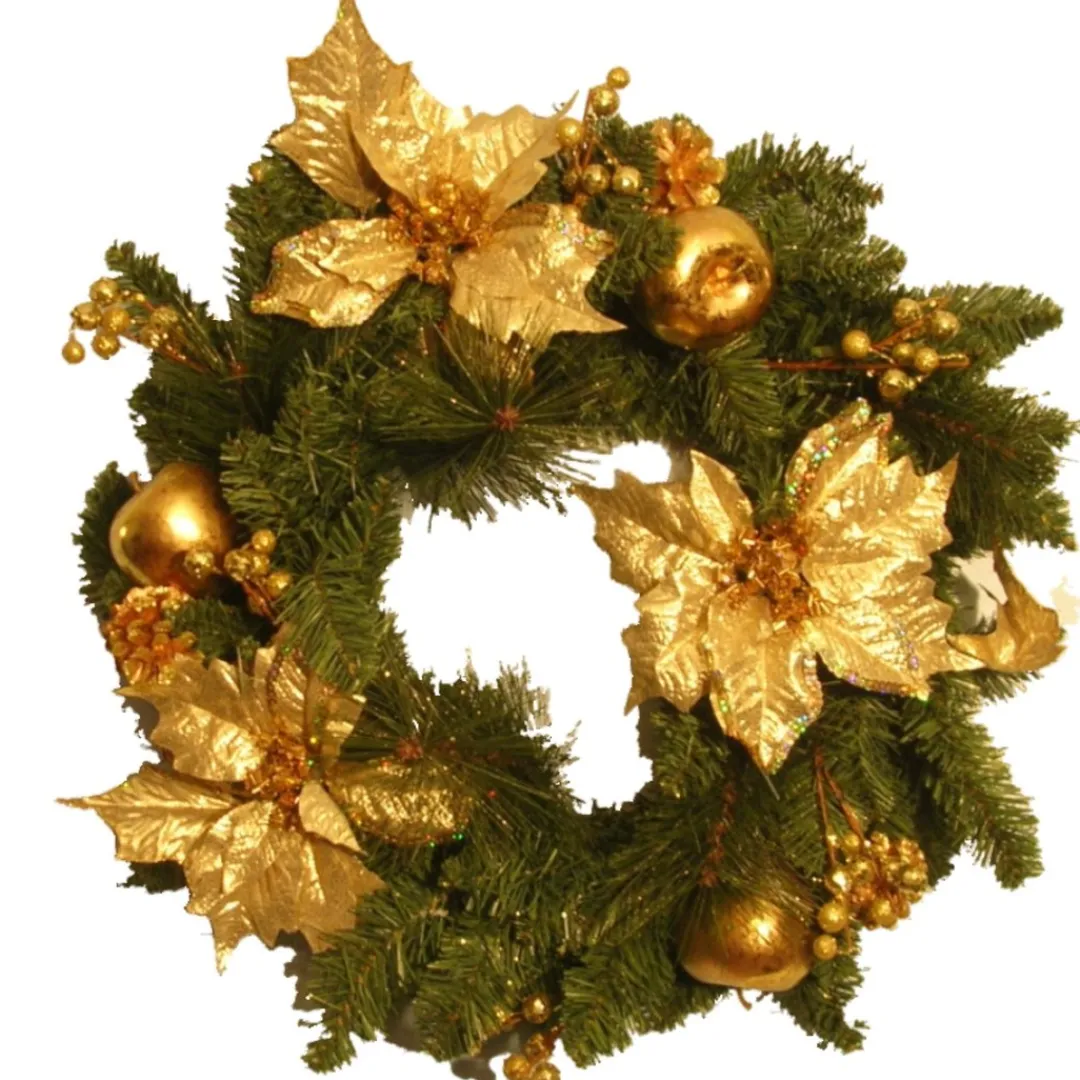 The Christmas Shop Wreath With Gold Trimmings| Wreaths